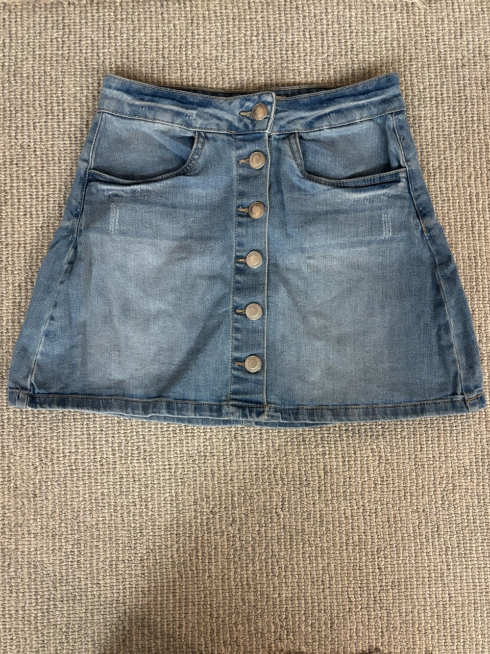 Streetwear Society Button-Front Denim Mini Skirt - XS